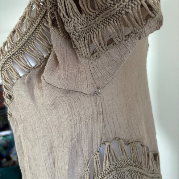 Cecico Taupe Crochet-Trim Tunic Top | Size S - Picture 8 of 8